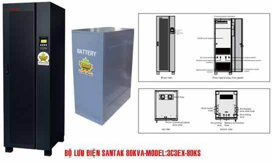 Bộ lưu điện UPS Santak 3C3-EX80KS - Diemaytoanthang.com