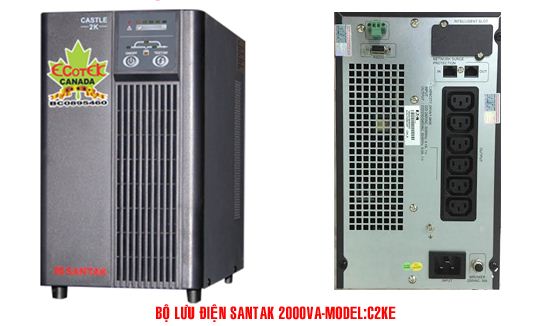 Bộ lưu điện UPS Santak Online C1KE (1KVA) có thể Tự động chuyển sang chế độ điện lưới trực tiếp khi quá tải ,Công suất : 1 KVA / 0.7 KW , Hiệu suất : 88 3